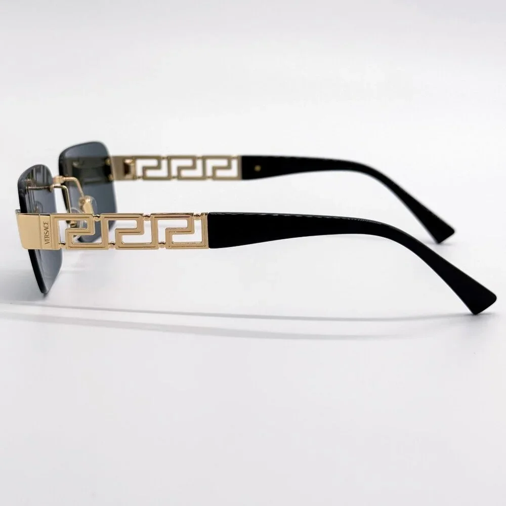 NEW VERSACE SUNGLASSES VE2298 1002/87 GOLD/GRAY UNISEX EYEWEAR VE2298 100287